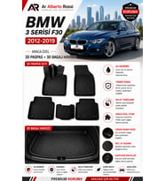 BMW 3 SERİSİ F30 2012-2019 Araca Özel 3D Paspas + 3D Bagaj Havuzu