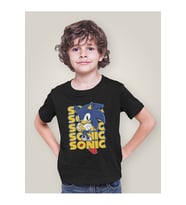 Tasarım Sonic Baskılı Unisex Çizgi Film Çocuk Tişört (1-12 Yaş)