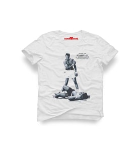 Tshirthane M.Ali Muhammed Ali Boksör Box Baskılı Erkek Dar Kesim Slim Fit t-shirt (Beyaz)
