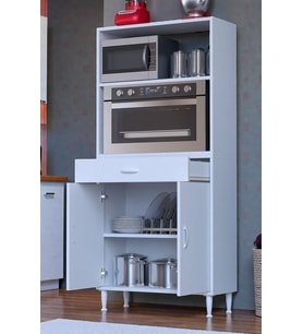 Eliusta Lunera G:70 cm Beyaz Mutfak Dolabı Çok Amaçlı Açık Bölmeli Fırın Mutfak Dolabı 70x163,4x32,5 cm