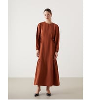 LCW Modest Turuncu Bisiklet Yaka Elbise