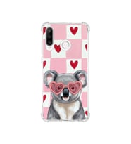 PrintiFy Huawei P30 Lite ile Uyumlu Pembe Pötikare Serisi Uykucu Aşık Tasarımlı Uv Baskılı Köşe Korumalı Antişok Kılıf