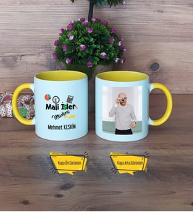 Mali İşler Müdürü Kupa Bardak Sarı Fotoğraflı