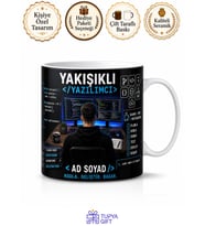Yakışıklı Yazılımcı Kupa Bardak Ad Soyad Özel Baskılı Yazılımcıya Hediye Mug