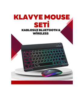 Bluetooth 5.3 Teknolojili Şarjlı Taşınabilir Klavye ve Mouse Seti