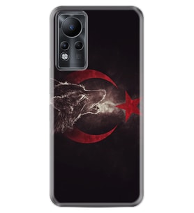 INFINIX Note 11 Pro Note 10 Hot 9 Play Kılıf Desemli Silikon Kurt ve Ay Yıldız 1403