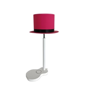 Gitar Tasarım Pembe Beyaz Metal Abajur (Beyaz - Pembe - Gri)