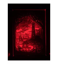 3d Gece Lambası - Light Box - Gölge Kutusu Deniz Feneri Aşkı (209 - Açık Ton)