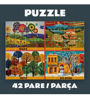 Pazil Bi Kurdî Demsal Aylar - Kürtçe Puzzle Yapboz (42 Pare/Parça - A4) (Çok Renkli)