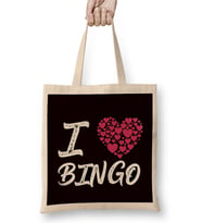 I Love Bingo Gamble Lucky Game Player Gambling Gift Bez Çanta Uzun Saplı