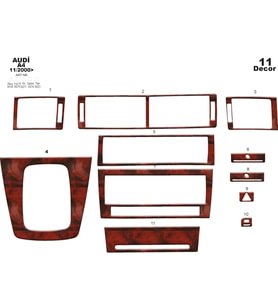 Meriç® Audi A4 Ön Torpido Kaplama Maun 11 Parça 2000-2007 (Maun)