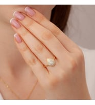 925 Ayar Gümüş Yüzük Zirkon Taşlı Altın,Rose,Beyaz Renk Seçenekleriyle (Sarı)