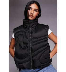 Nike Therma Fit Sportswear Swoosh Series Oversized Down West Oversize Kaz Tüyü Kadın Yelek Siyah