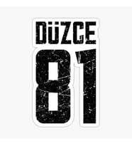 81 DÜZCE Sticker Yapıştırma Oto Etiket 17cm