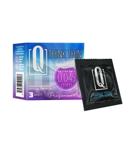 Q THINK THIN Extra İnce 0.045 mm Prezervatif 3'lü Paket