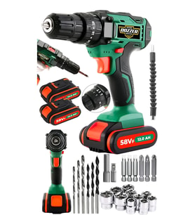 Alman Darbeli 58 Vf 12 Ah Magnezyum Sargılı Motor Çift Akülü Şarjlı Matkap