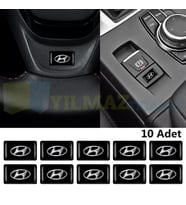 Hyundai Logo Direksiyon Jant Vites Torpido Damla Etiket Silikon Oto Sticker 10 Adet (18x11 mm Ölçü)
