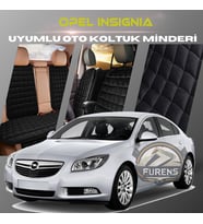 Opel İnsignia Siyah Renk Tay Tüyü Cepli & Terletmez Sırtlı Oto Koltuk Minder Seti - Koltuk Koruma Kılıfı (ÖN & ARKA TAM SET)