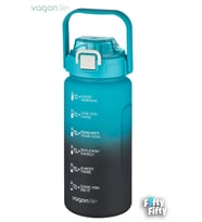Vagonlife 1500ml -Yenilenen Renkler- Pipetli/Pipetsiz Kullanım Çift Renk SoftTouch Motivasyon Matarası Çıkartma Hediyeli