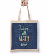 Hepimiz Matematikteyiz Matematik Formül Bez Çanta Uzun Saplı