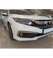 Honda Civic Uyumlu Fc5 2019-2021 Ön Sis Kaşı Kaplaması Nikelaj (Makyajlı Kasa)