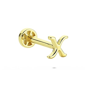 Glorria Altın X Harfi Tragus Piercing