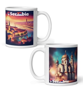 Sırbistan Kupa Bardak 2 Adet Seyahat Hatıra Serbia Mug (Karışık)