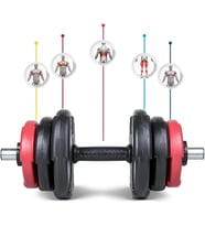 Kırmızı Spor 18 Kg (1x 18kg) Dambıl Seti Kırmızı Siyah Vinyl 18 kg Dambıl Seti