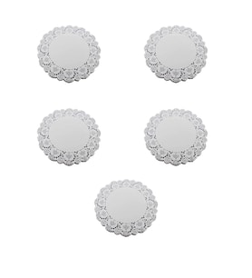 Lidopack Dantel Kağıt Karton Çay Meşrubat Bardak Altlığı - Beyaz - 9 Cm - 500 Adetlik 5 Paket
