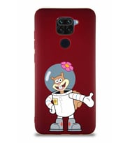 Xiaomi Redmi Note 9 Soft Premier Kapak Sandy Tasarımlı Silikon Kılıf - Mürdüm (Şeffaf)
