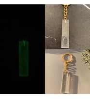 I Harfi Fosforlu Neon Yeşil Renk Parlak Simli Gold Aksesuarlı Anahtarlık El Yapımı Epoksi Hediyelik