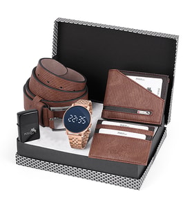 Polo Air Erkek Kol Saati Kemer Cüzdan Çakmak Kartlık Erkek Set Kombin Orjinal Kutusunda pl-0494E (Vizon)