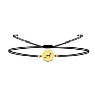 Alberaccessories 925 Ayar Gümüş Tasarım 14 K Gold Kaplama Ip Örgü A Harf Şans Bileklik
