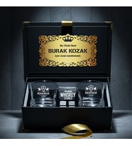 İsme Özel Premium Süngerli Kutulu Viski Taşlı Viski Bardağı Seti