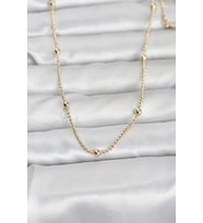 CM 14K Gold Renk Top Zincir 60 cm Kadın Kolye 5886 - LOHO5231-4232