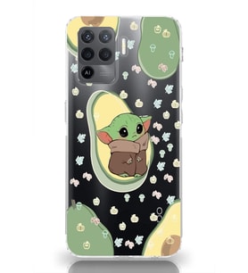 Oppo Reno 5 Lite Uyumlu Baby Yoda Desenli Şeffaf Telefon Kılıfı
