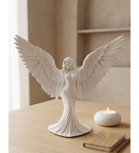 Es Melek Kadın Figürlü 3d Dekoratif Biblo Modern Salon Dekoru