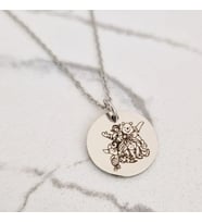 Kişiye Özel 925 Ayar Gümüş Winnie The Pooh Figürlü Zarif Kolye