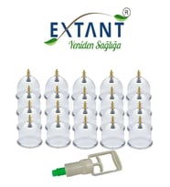 Extant 100 Adet Büyük Boy 7 Cm Hacamat Kupası Masaj Kupası Ve 1 Adet Pompa