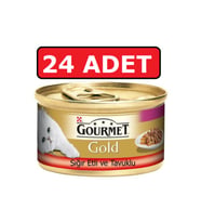 Gold Sığır Etli Ve Tavuklu Kedi Konservesi 24 Adet 85 Gr Parça Etli Yaş Mama