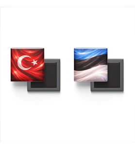 Buzdolap Magnetleri - Estonya Bayrağı ve Türk Bayrağı - 2'li Set Magneti