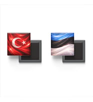 Buzdolap Magnetleri - Estonya Bayrağı ve Türk Bayrağı - 2'li Set Magneti