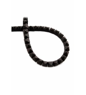 Hematit Doğal Taş Mat Siyah Piramit Kesim 6x6mm Dizi [AA]