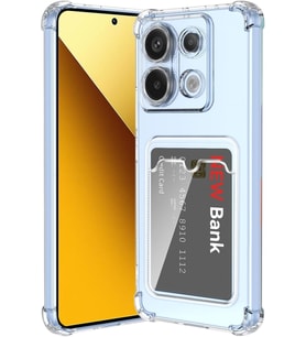 Teknomoda Redmi Note 13 5G Kılıf Kartlıklı Anti Şok Korumalı Şeffaf Silikon Şeffaf Açık
