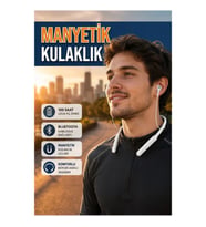 Manyetik Başlıklı Bluetooth Kulaklık 100 Saat Kullanım Süreli Boyun Askılı Kablosuz Kulaklık