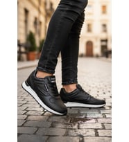 Enoch Erkek Baklava Desenli Tırtıklı Tabanlı Retro Stil Günlük Spor Ayakkabı Sneaker