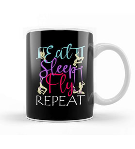Eat Sleep Fly Repeat Aerial Yoga Silks Kupa Bardak Porselen