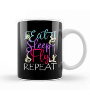 Eat Sleep Fly Repeat Aerial Yoga Silks Kupa Bardak Porselen