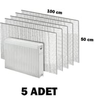 5 Adet Petek Radyatör Arkası Folyo Plaka Kalorifer Arkalığı Alüminyum Isı Yalıtım Folyosu 100x50 Cm