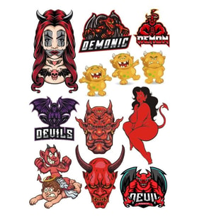 Devil Şeytan Sticker Set 13 Parça Telefon, Tablet, Defter, Laptop Sticker